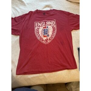 England National Soccer Team Shirt Size 2XL Red Short Sleeve Sports Football Tee